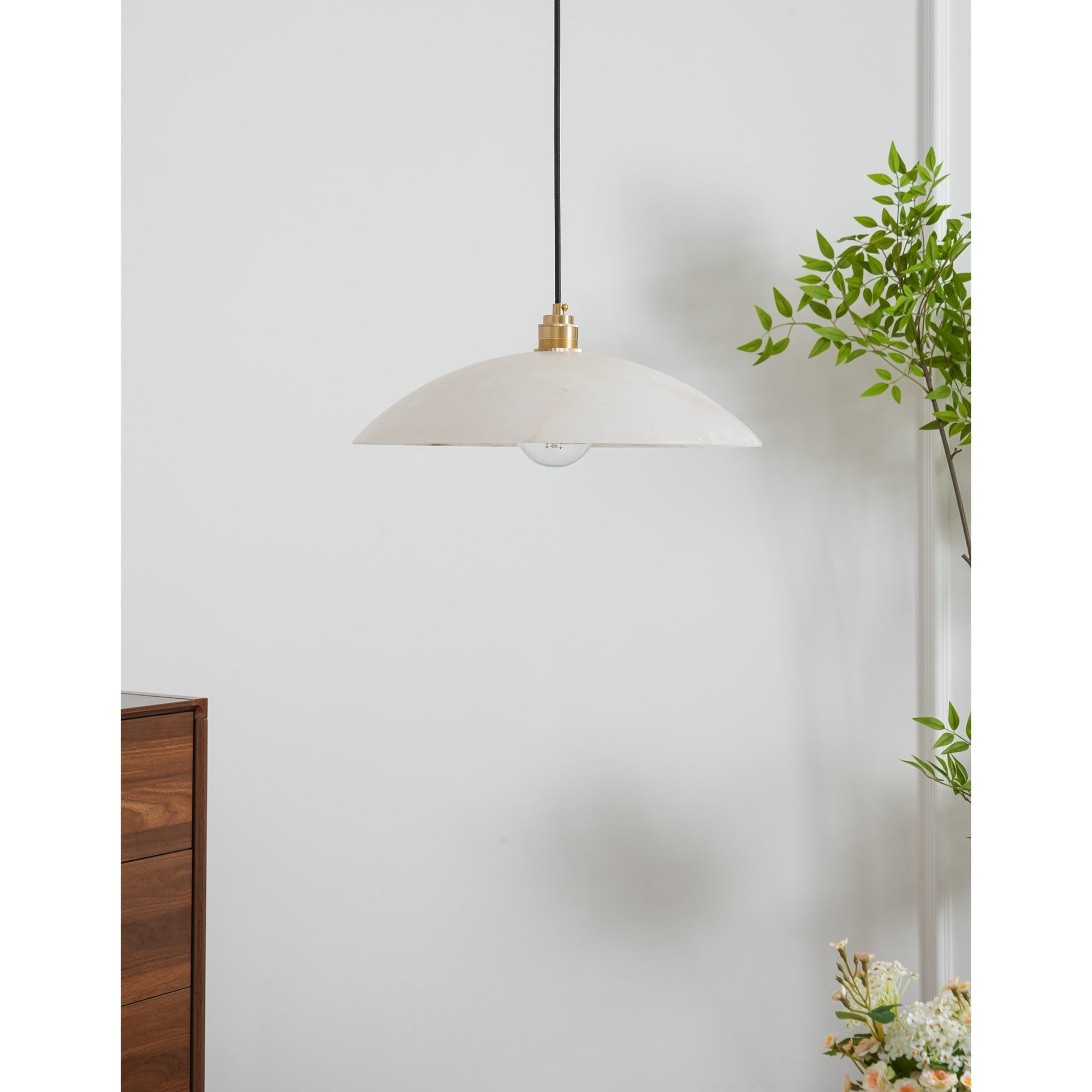 Savana Alabaster Dome Pendant Light