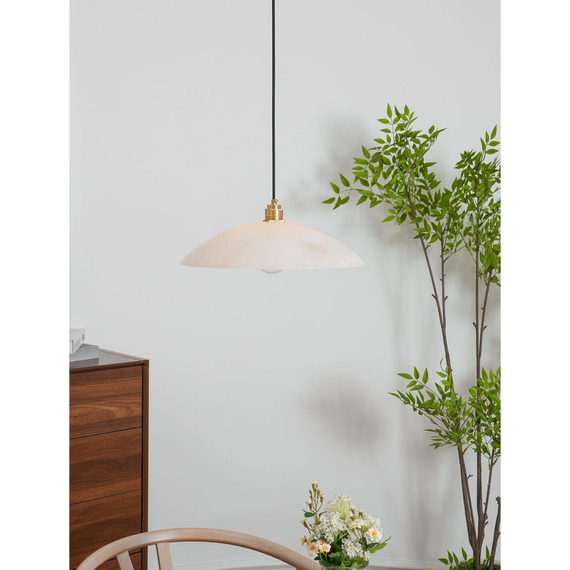 Savana Alabaster Dome Pendant Light