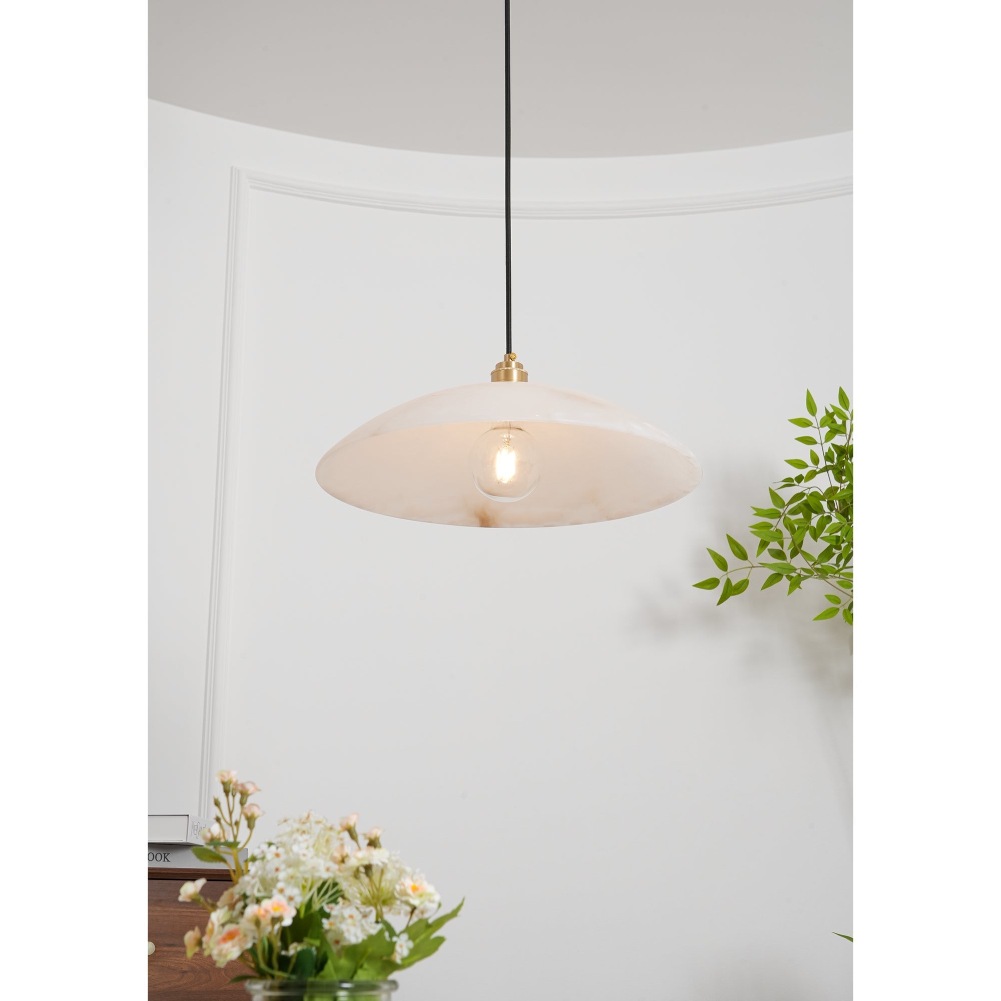 Savana Alabaster Dome Pendant Light