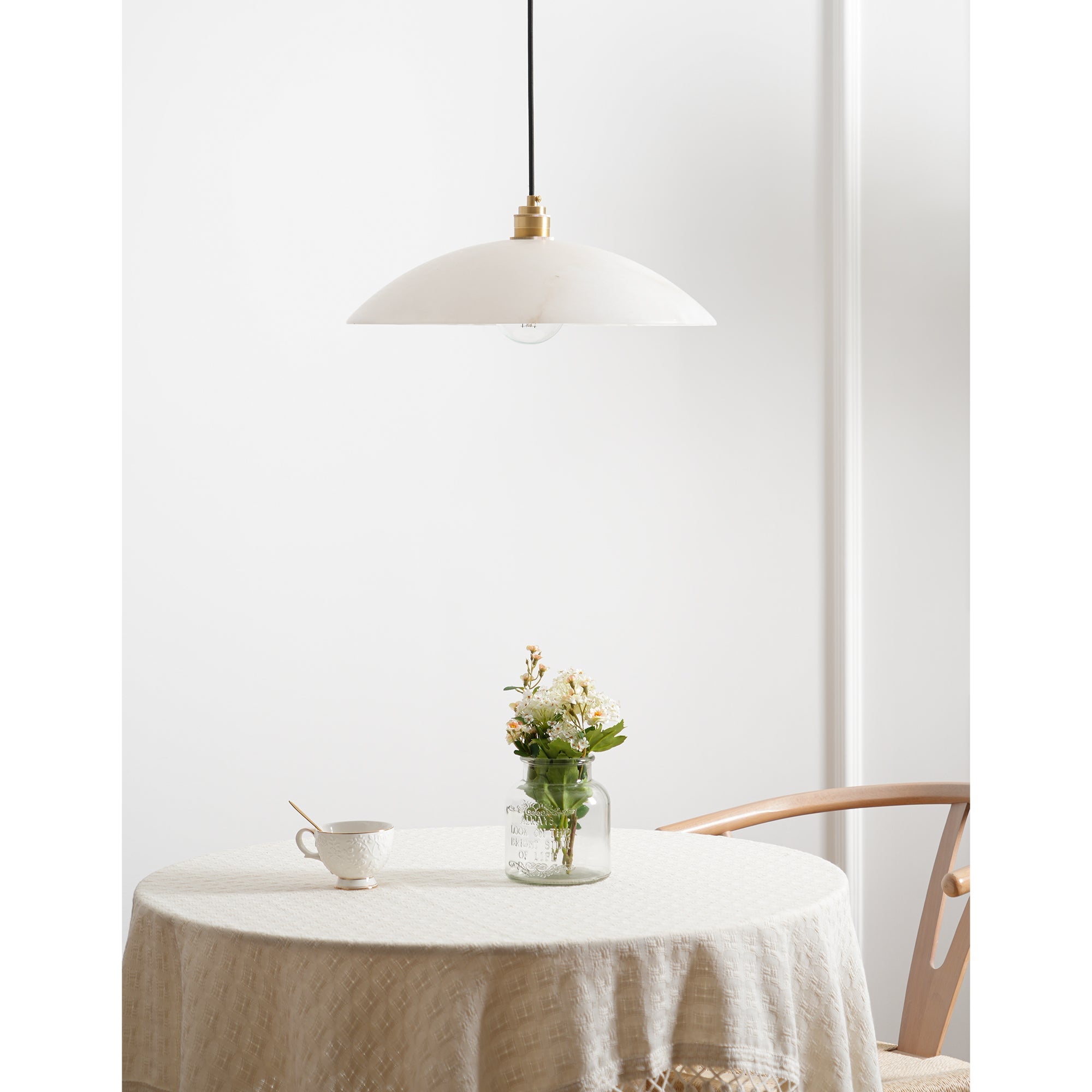Savana Alabaster Dome Pendant Light
