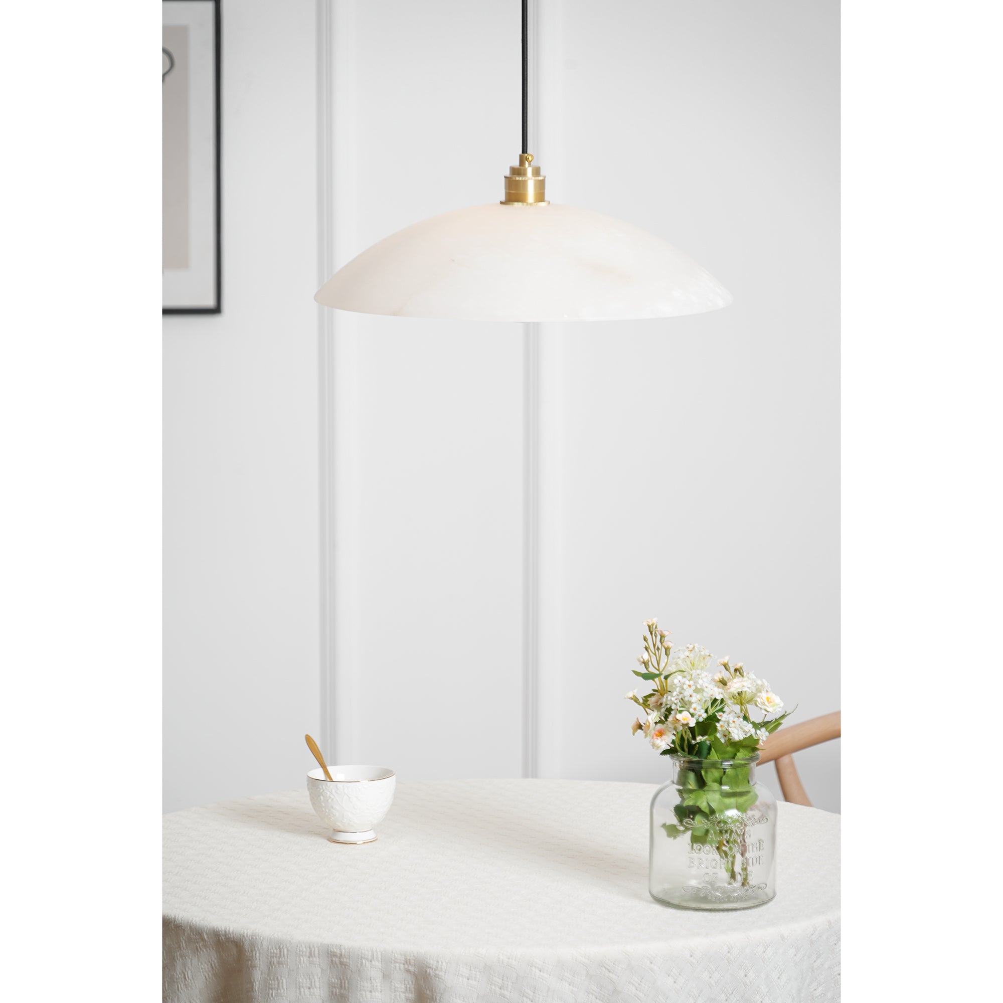 Savana Alabaster Dome Pendant Light