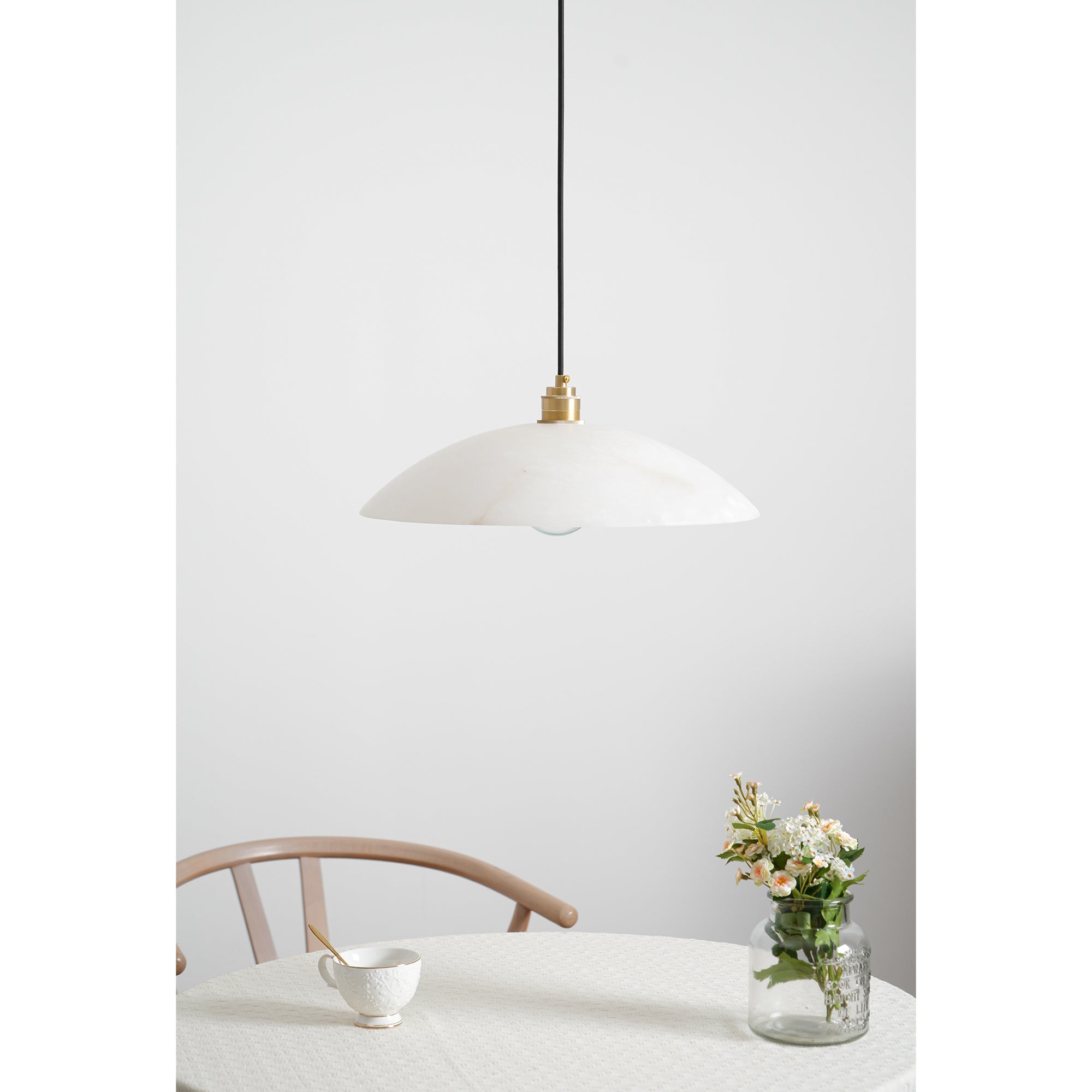 Savana Alabaster Dome Pendant Light