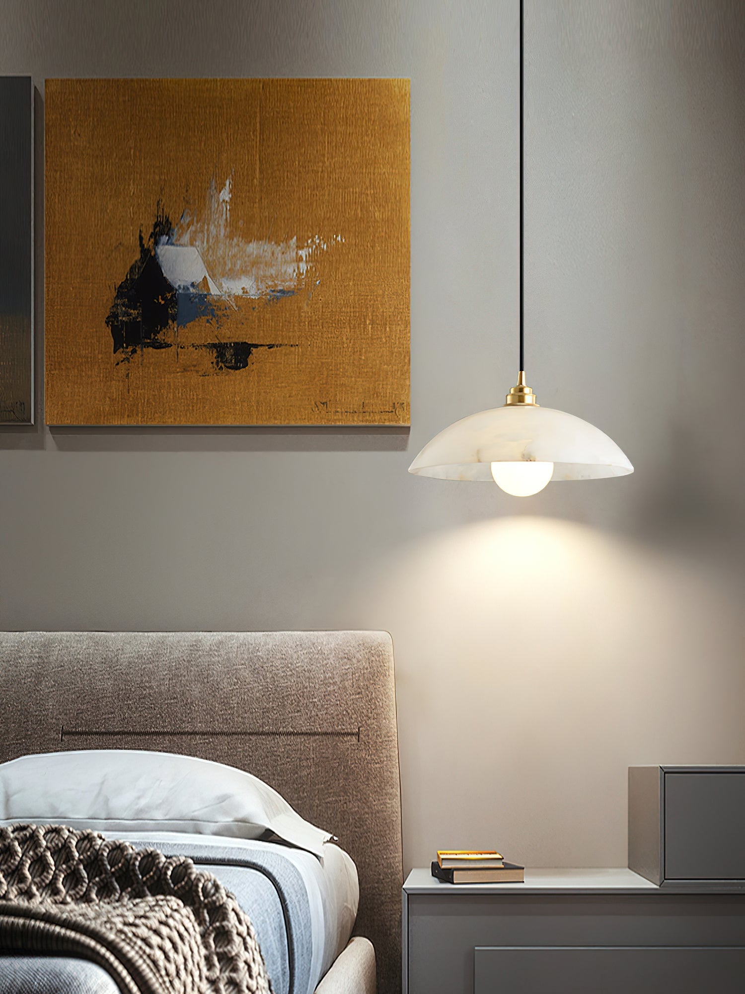 Savana Alabaster Dome Pendant Light