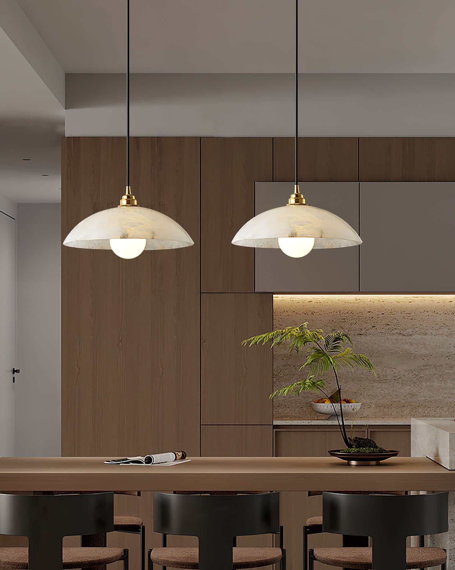 Savana Alabaster Dome Pendant Light