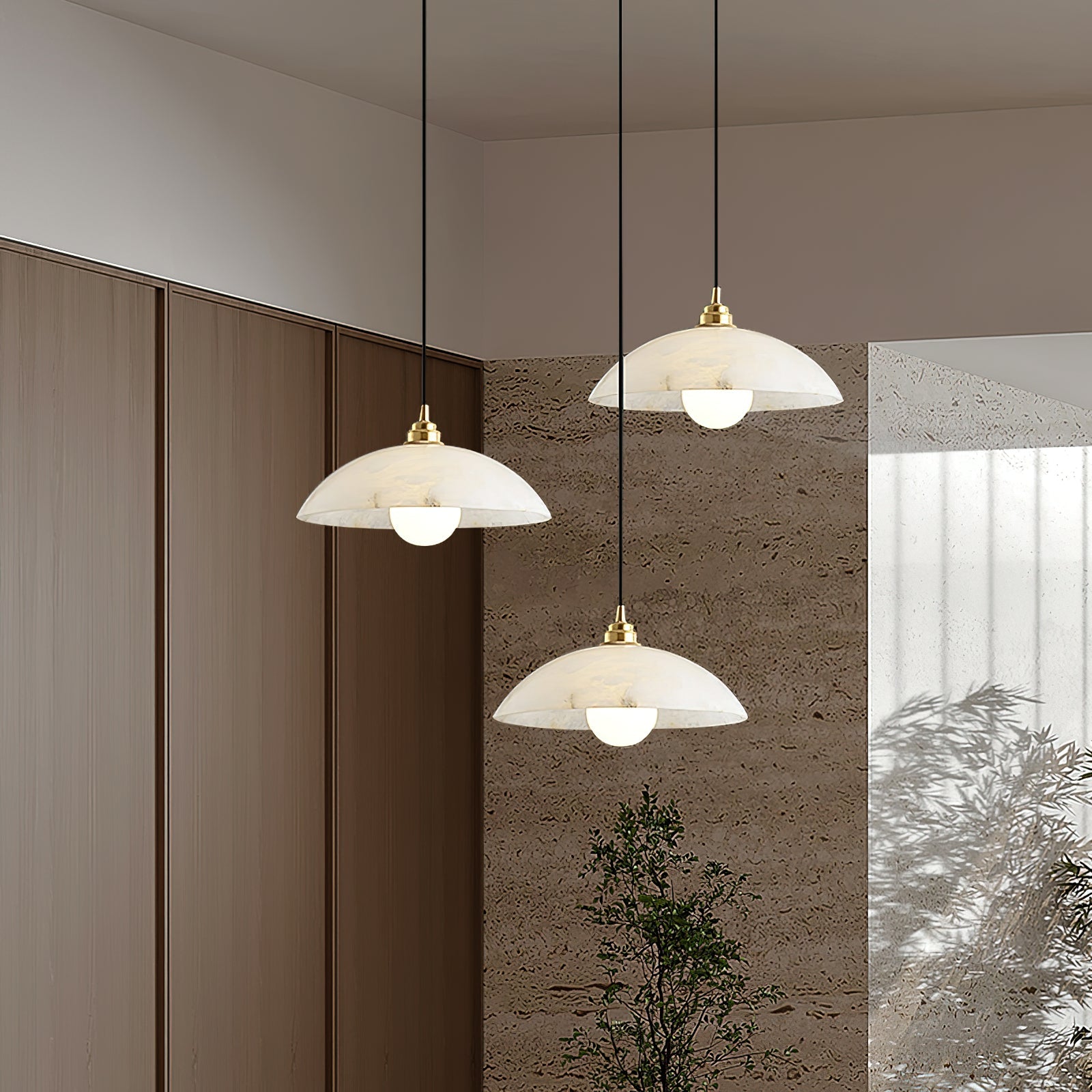 Savana Alabaster Dome Pendant Light