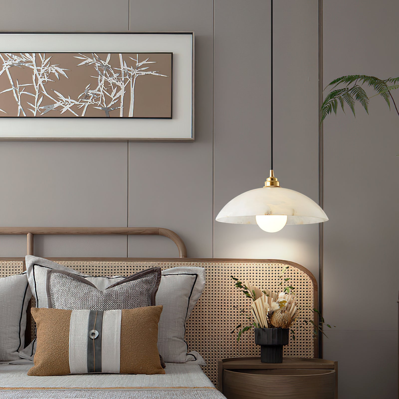 Savana Alabaster Dome Pendant Light