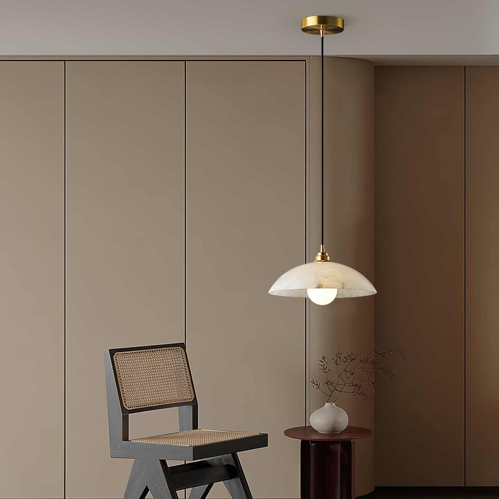 Savana Alabaster Dome Pendant Light