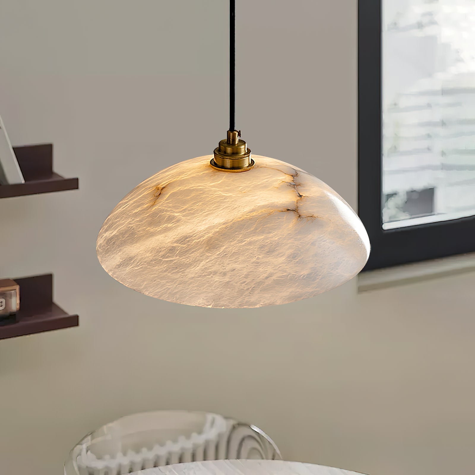 Savana Alabaster Dome Pendant Light