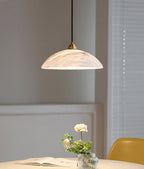 Savana Alabaster Dome Pendant Light