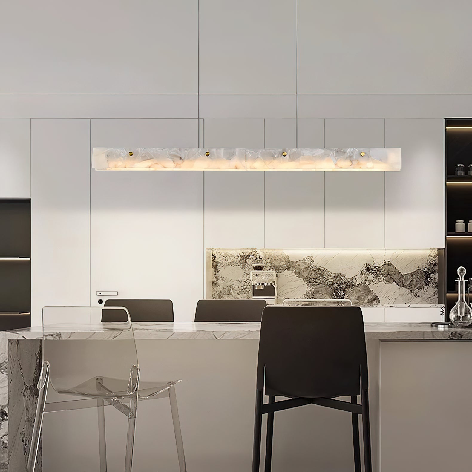 Savana Alabaster LED Linear Pendant Light