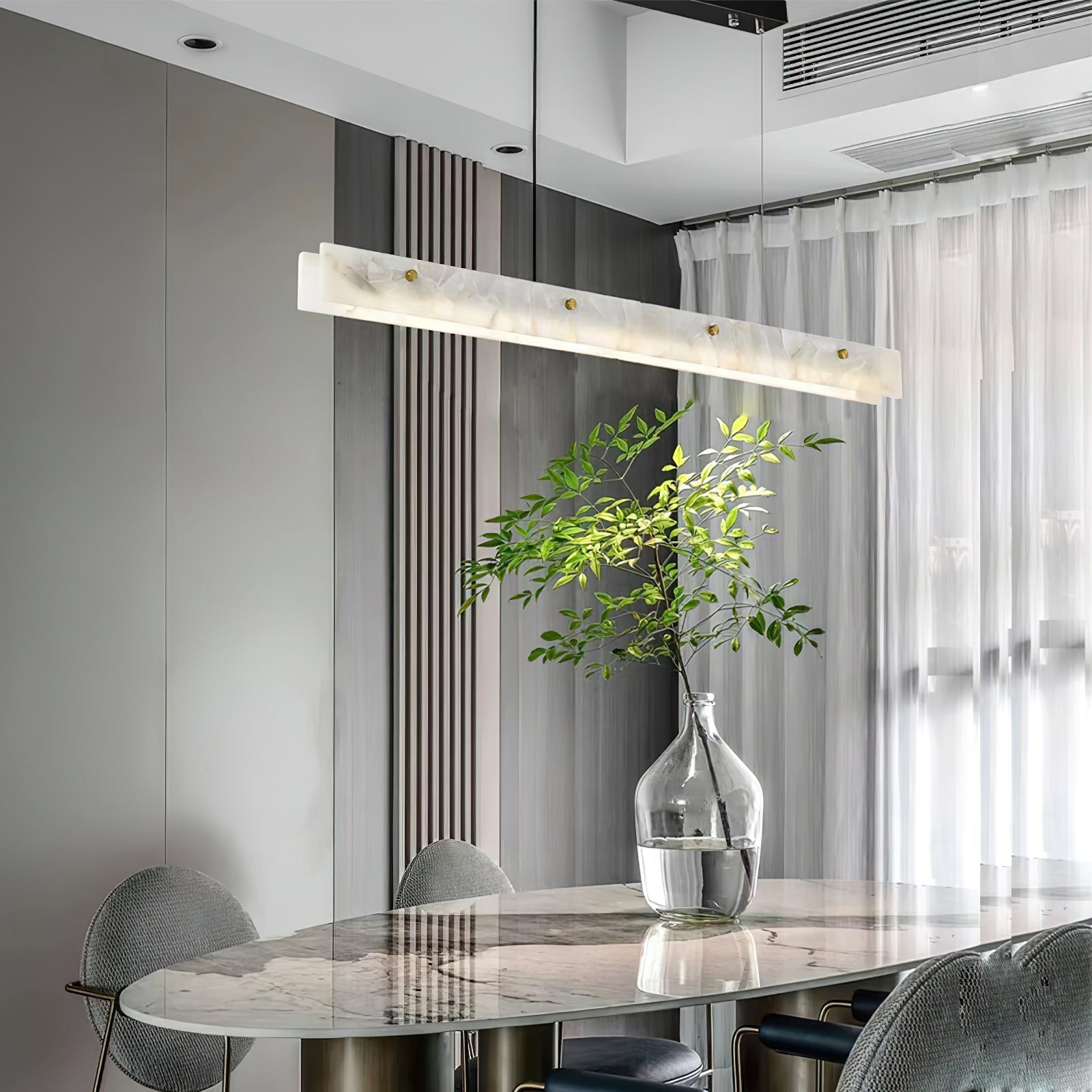 Savana Alabaster LED Linear Pendant Light