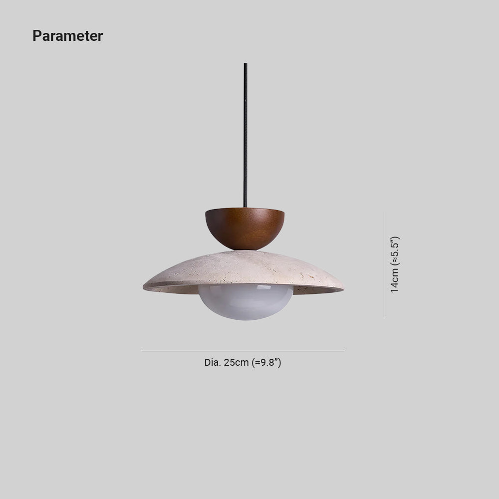 Terra Travertine Wood Pendant Light