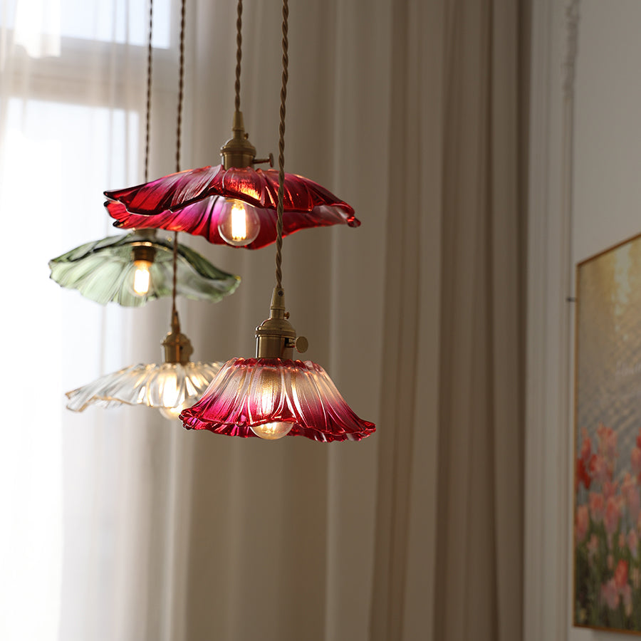 Pala Flower Glass Ceiling Pendant Light