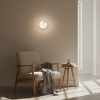 Savana Mini Orb Alabaster Wall Light, close-up view