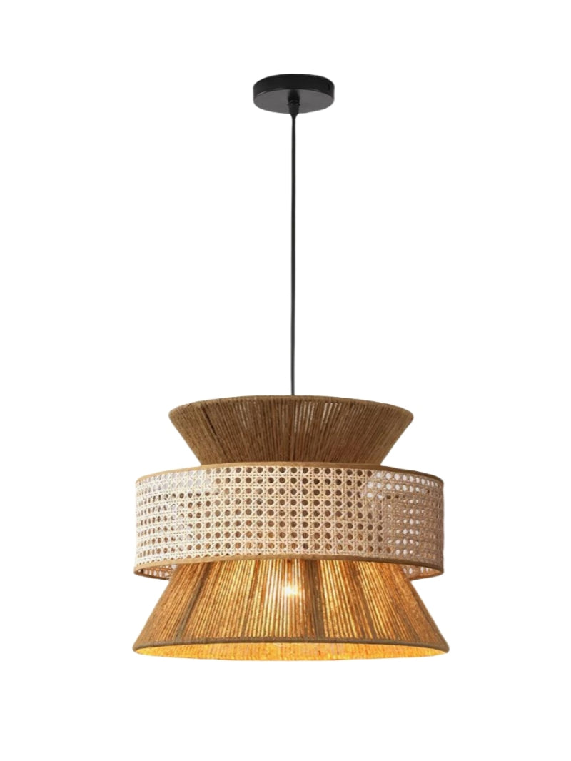Kobo Wabi-Sabi Hemp Rope Rattan Pendant Light