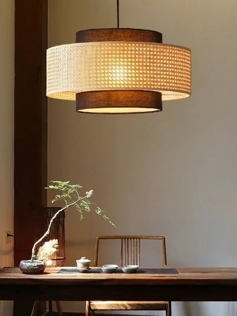 Kobo Wabi-Sabi Hemp Rope Rattan Pendant Light