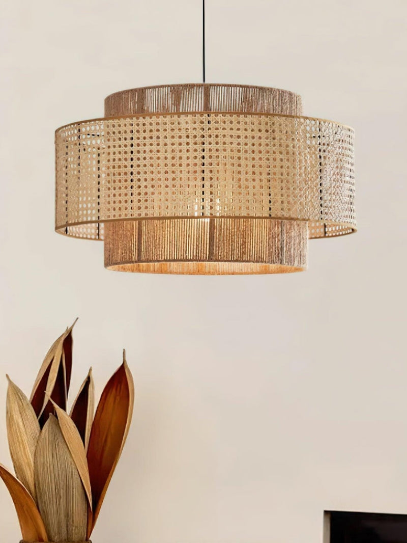 Kobo Wabi-Sabi Hemp Rope Rattan Pendant Light