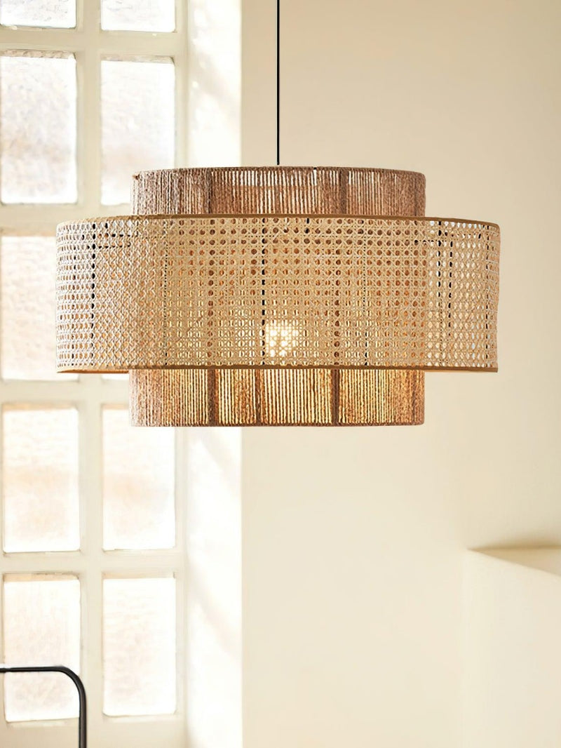 Kobo Wabi-Sabi Hemp Rope Rattan Pendant Light