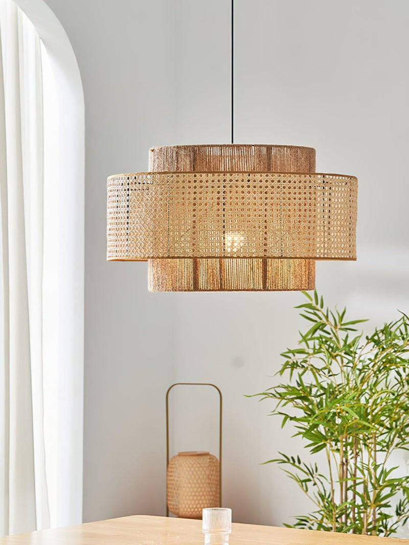 Kobo Wabi-Sabi Hemp Rope Rattan Pendant Light