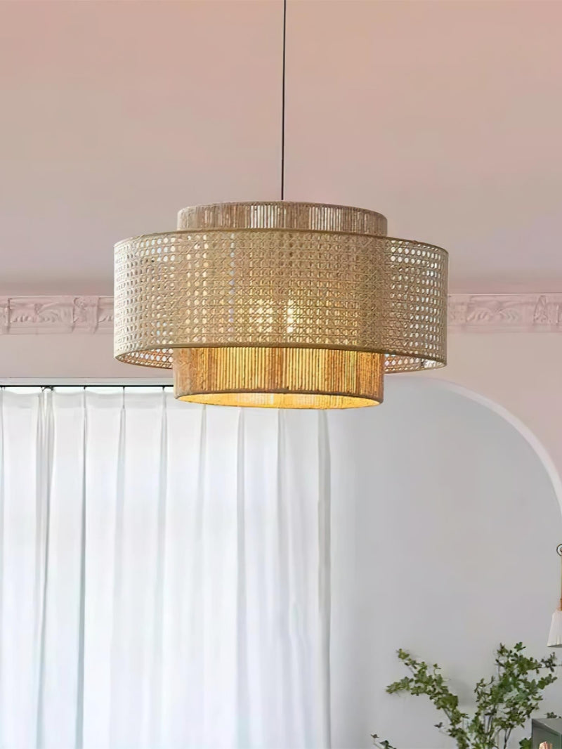 Kobo Wabi-Sabi Hemp Rope Rattan Pendant Light