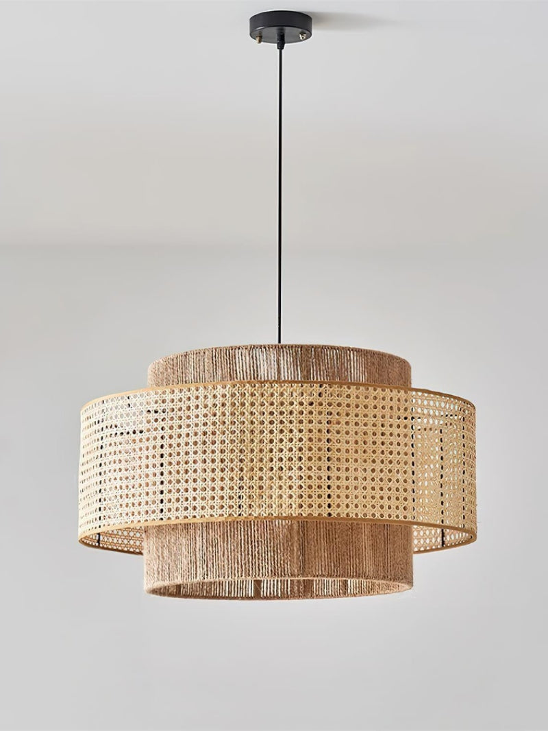 Kobo Wabi-Sabi Hemp Rope Rattan Pendant Light