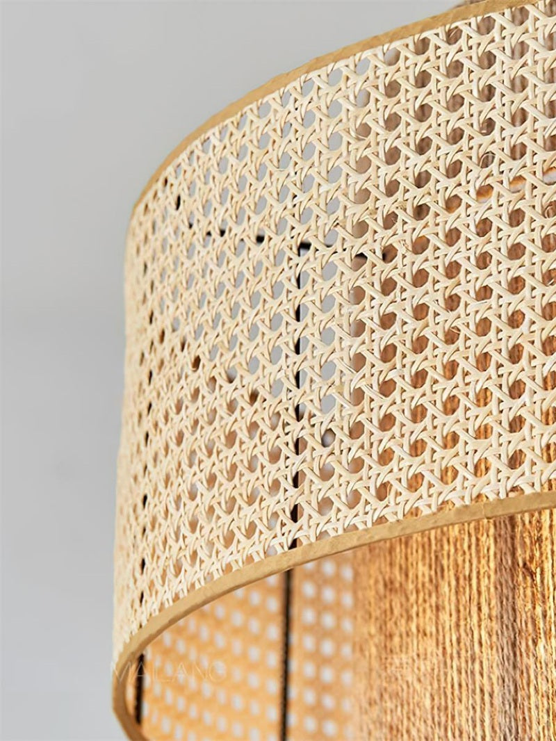 Kobo Wabi-Sabi Hemp Rope Rattan Pendant Light