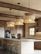 Kobo Wabi-Sabi Hemp Rope Rattan Pendant Light