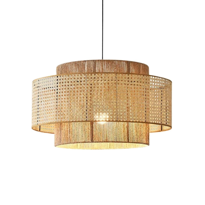 Kobo Wabi-Sabi Hemp Rope Rattan Pendant Light