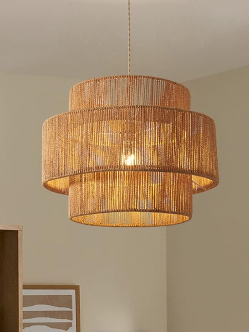Kobo Wabi-Sabi Hemp Rope Rattan Pendant Light
