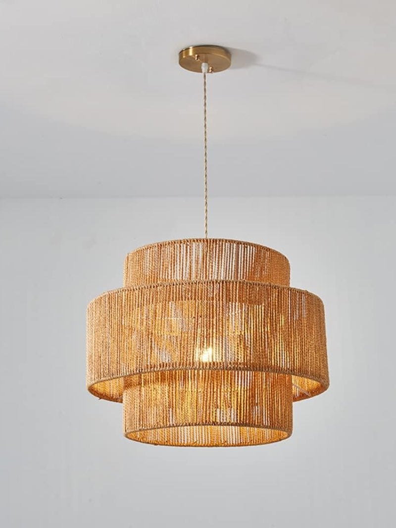 Kobo Wabi-Sabi Hemp Rope Rattan Pendant Light