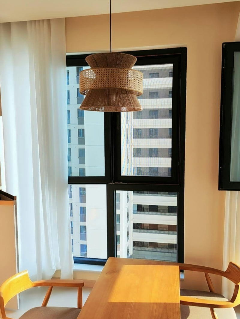 Kobo Wabi-Sabi Hemp Rope Rattan Pendant Light