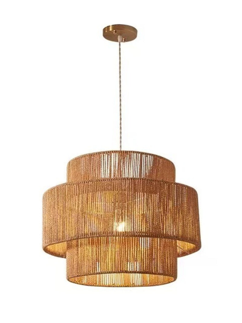 Kobo Wabi-Sabi Hemp Rope Rattan Pendant Light