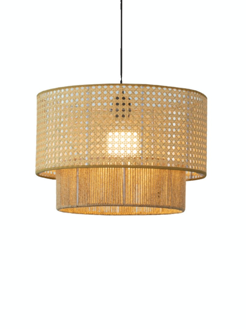 Kobo Wabi-Sabi Hemp Rope Rattan Pendant Light