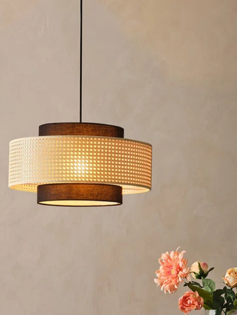 Kobo Wabi-Sabi Hemp Rope Rattan Pendant Light
