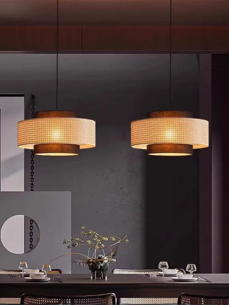 Kobo Wabi-Sabi Hemp Rope Rattan Pendant Light