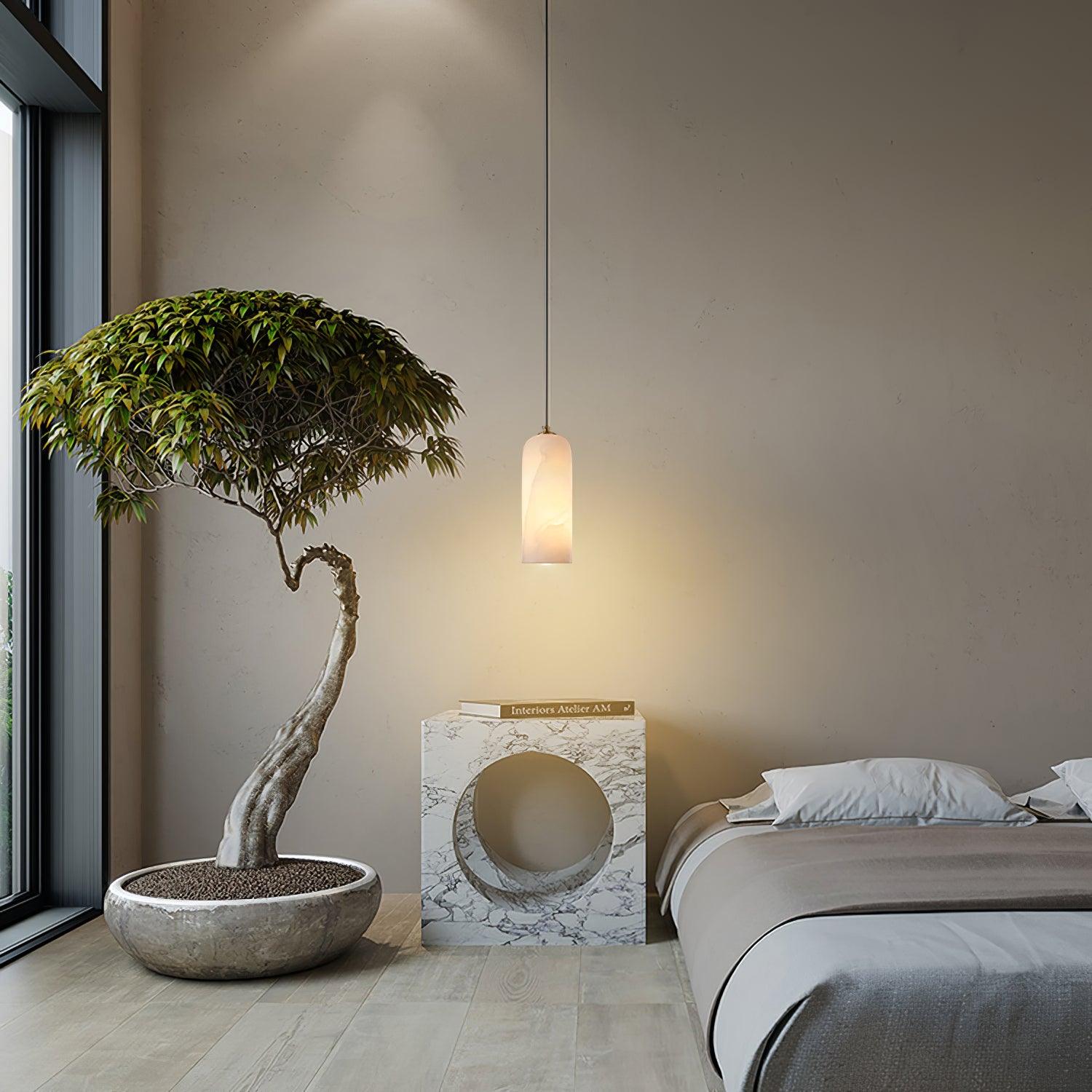 Savana Alabaster Cylinder Pendant Light