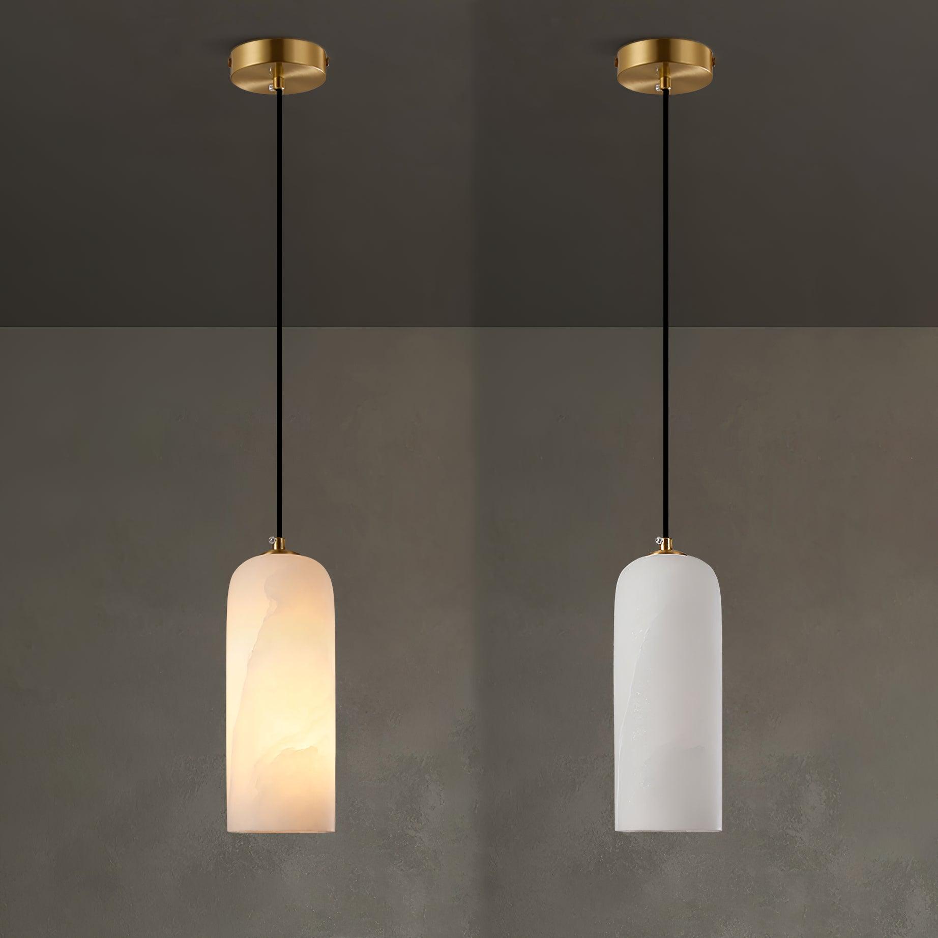 Savana Alabaster Cylinder Pendant Light