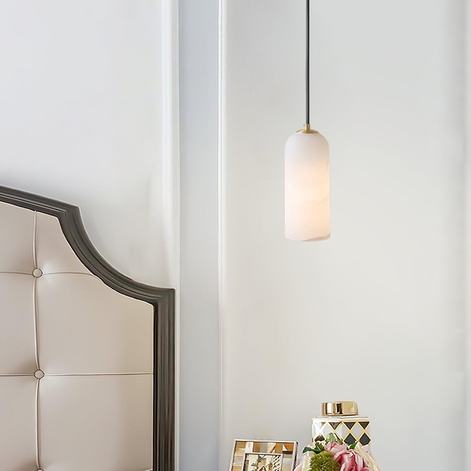 Savana Alabaster Cylinder Pendant Light