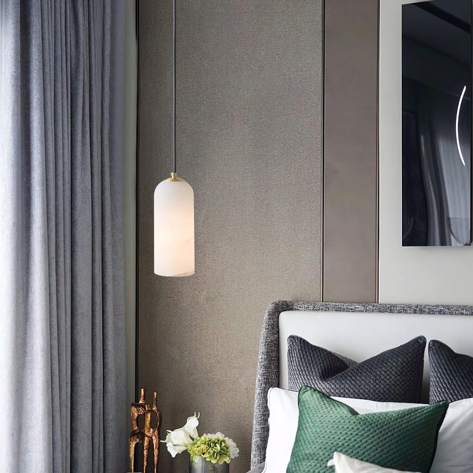 Savana Alabaster Cylinder Pendant Light