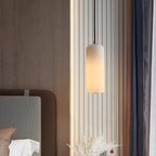 Savana Alabaster Cylinder Pendant Light, front view