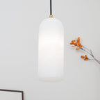 Savana Alabaster Cylinder Pendant Light, close-up view