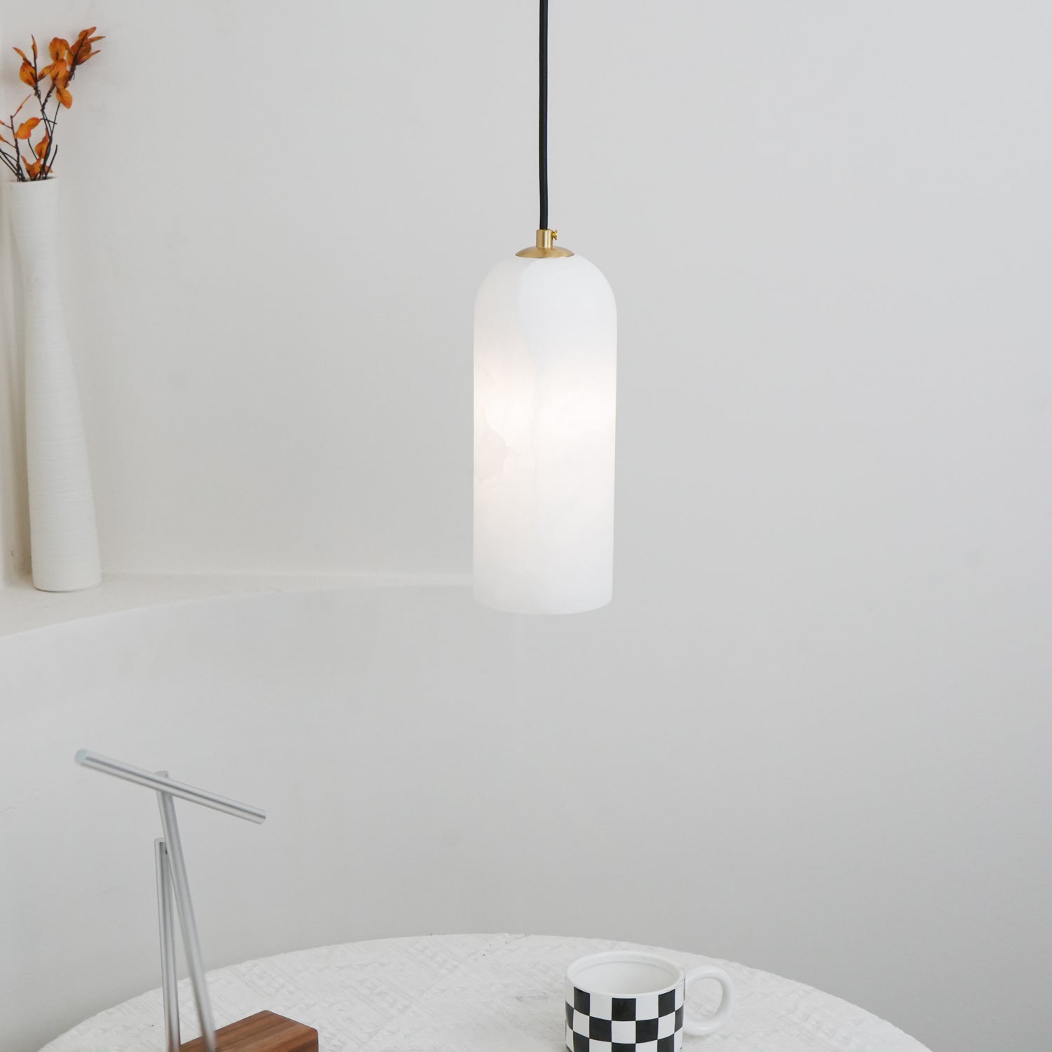 Savana Alabaster Cylinder Pendant Light