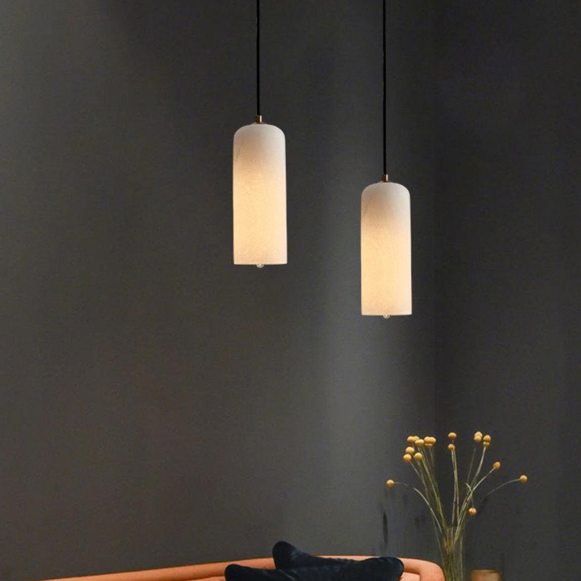 Savana Alabaster Cylinder Pendant Light