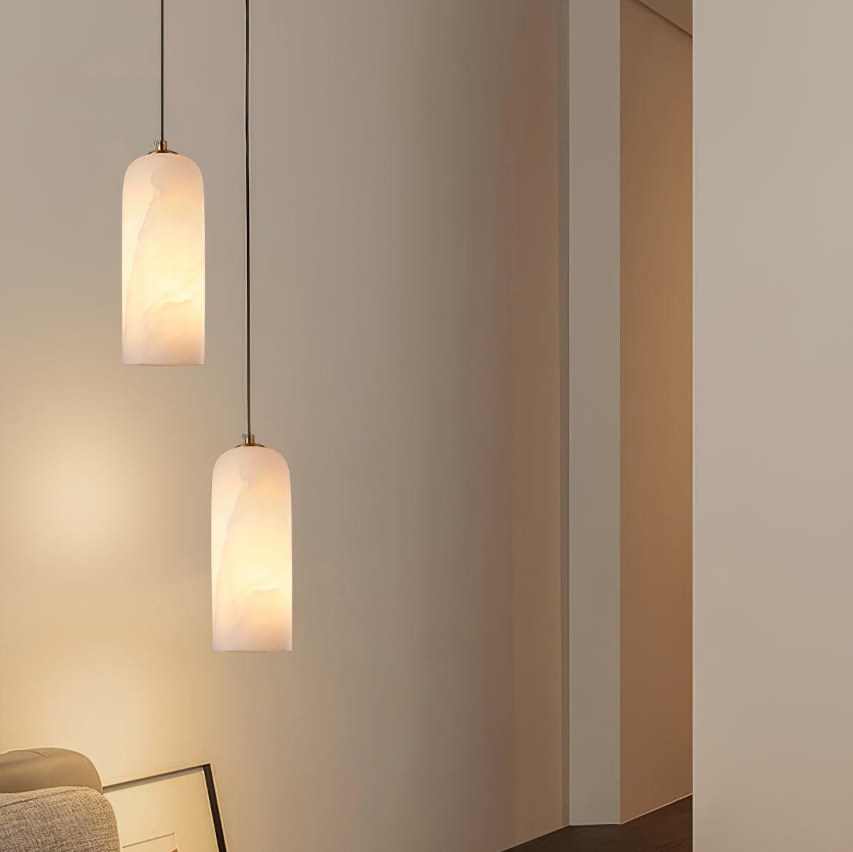 Savana Alabaster Cylinder Pendant Light
