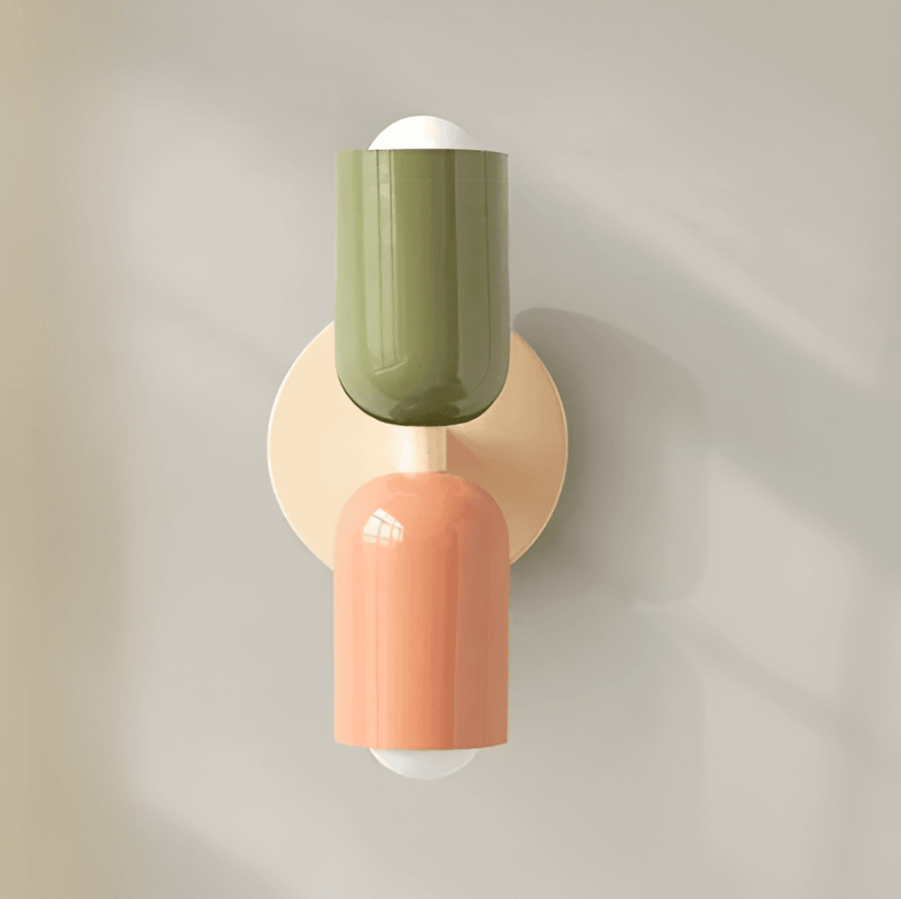 Isolde Capsule Wall Light with Round Backplate, size comparison