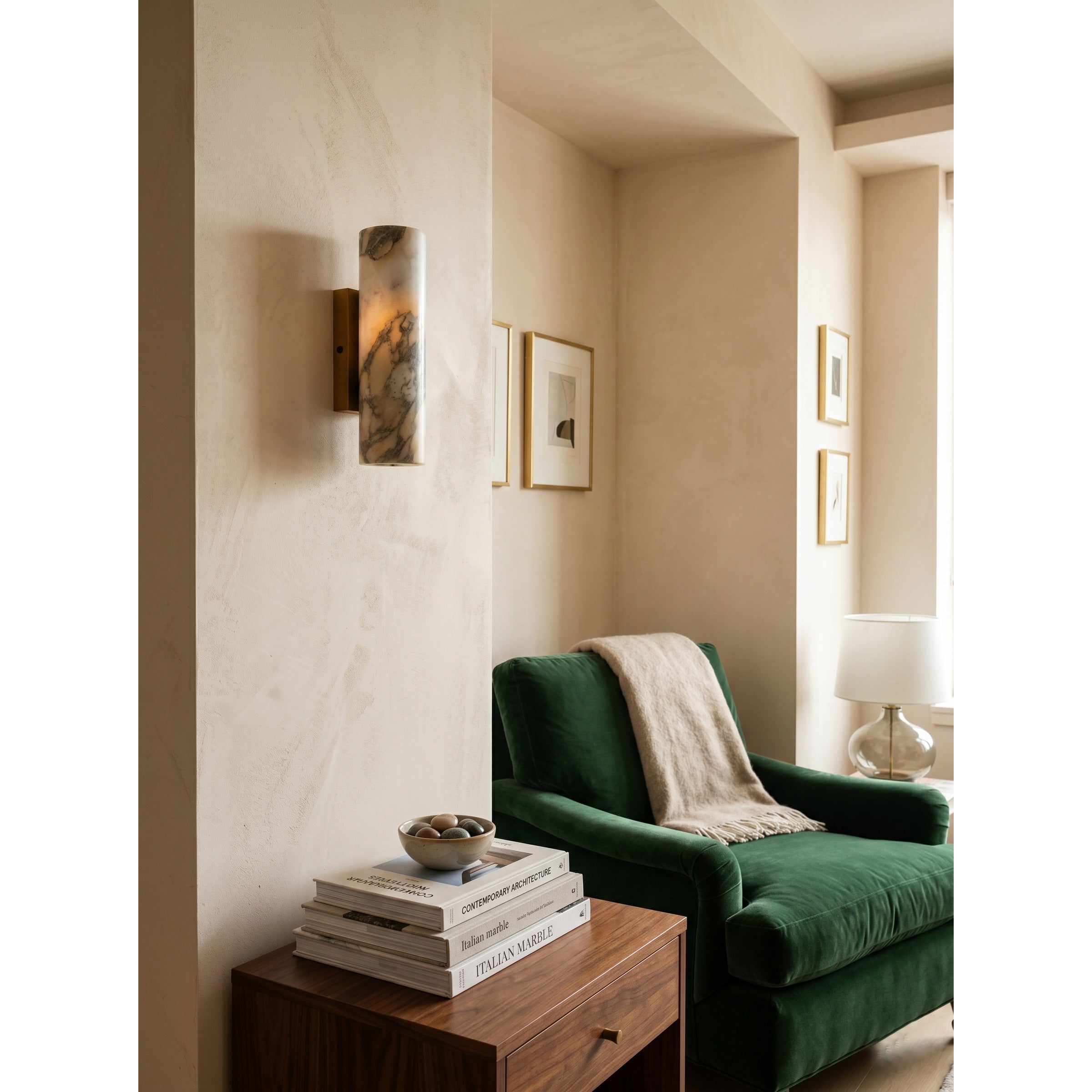 Lira Tubular Marble Wall Lamp