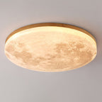Sable Wood Flush Ceiling Light with Solid Trim
