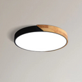 Marlowe Scandinavian Wood Flush Ceiling Light, front view