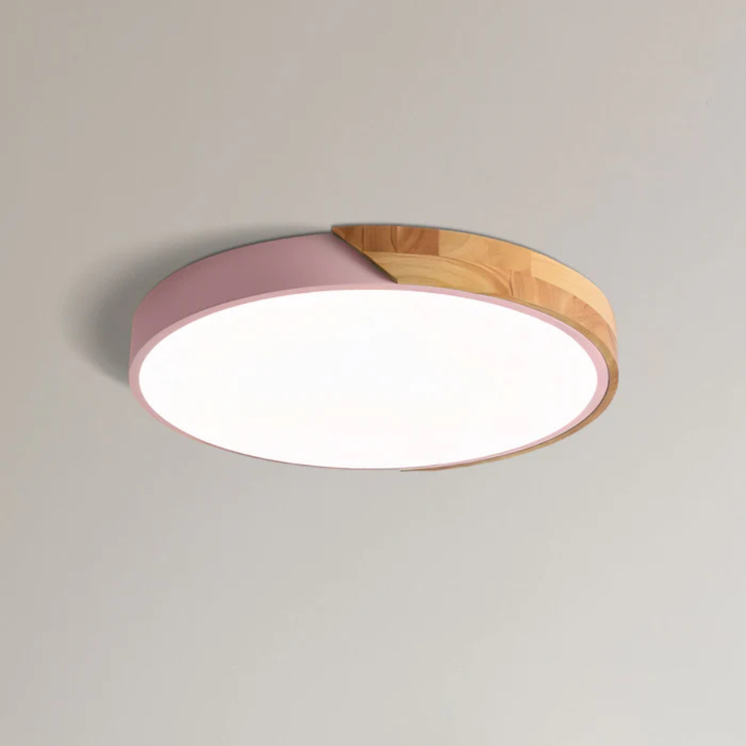 Marlowe Scandinavian Wood Flush Ceiling Light, size comparison