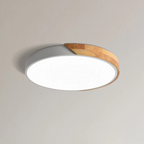 Marlowe Scandinavian Wood Flush Ceiling Light, detail view